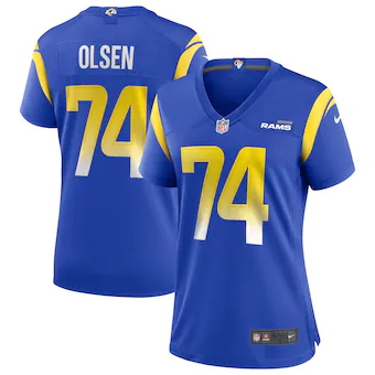 womens nike merlin olsen royal los angeles rams game retire